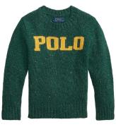 Polo Ralph Lauren Bluse - Uld/Viskose - Forest Green m. Gul