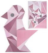 Sebra Wallstickers - Rosa Geometrisk Fugl