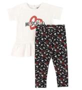 Moschino SÃ¦t - T-shirt/Leggings - Hvid/Sort m. Print