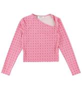 Rosemunde Bluse - Cropped - Pink Tile Print