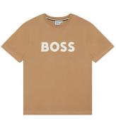 BOSS T-shirt - Stone m. Hvid
