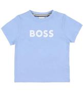 BOSS T-shirt - LyseblÃ¥ m. Hvid