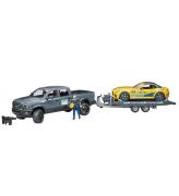 Bruder Biler - RAM 2500 og Roadster m. Trailer og Figur - 02504