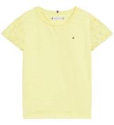 Tommy Hilfiger T-shirt - Broderie Anglaise - Yellow Tulip