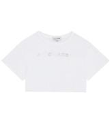 Little Marc Jacobs T-shirt - Cropped - Hvid m. SÃ¸lv