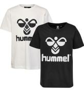 Hummel T-shirt - hmlTres - 2-pak - Caviar/Marshmallow