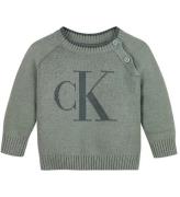 Calvin Klein Bluse Strik - Monogram - Meteor Green