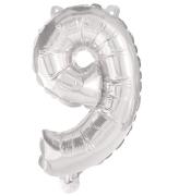 Decorata Party Foileballon - 95 cm - No 9 - SÃ¸lv