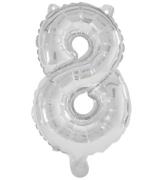 Decorata Party Foileballon - 85 cm - No 8 - SÃ¸lv