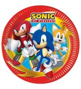 Decorata Party Paptallerkner - 8-pak - 23 cm - Sonic Speed