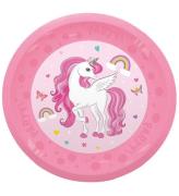 Decorata Party Plastiktallerkner - 4-pak - 21 cm - Unicorn Rainb