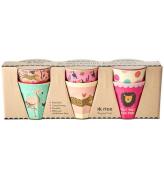 Rice Kopper - Melamin - 6 stk. - 160 ml - Pink/Jungle Print