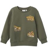 Name It Sweatshirt - NmmNice - Tea Leaf m. Maskiner