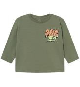 Name It Bluse - NmmNoel - Deep Lichen Green m. Graffiti