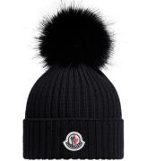 Moncler Hue - Uld - Sort m. Kvast