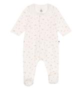 Petit Bateau natdragt - Velour - Hvid/Rosa