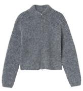 LMTD Cardigan - Strik - NlfNulo - Polyester/Uld - Dark Grey Mela