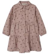 Lil Atelier Kjole - Rib - NmfNola - Gray Morn/Floral