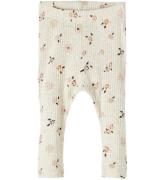 Name It Leggings - Rib - NbfOsha - Peyote Melange m. Blomster