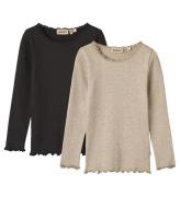 Wheat Bluse - 2-pak - Rib - Reese - Gravel Melange/Black