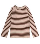 Petit Piao Bluse - Rib - Modal - Dark Cherry/Dark Off White