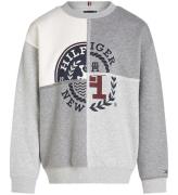 Tommy Hilfiger Sweatshirt - Spliced Printed - Grey Heather Mix