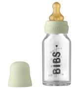 BIBS Sutteflaske - Glas - Slow Flow - 110 ml - Naturgummi - Sage