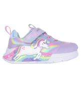 Skechers Sko m. Lys - Unicorn Chaser - Lavender/Multi