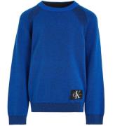 Calvin Klein Bluse - Strik - Two Toned Badge - Kettle Blue