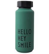 Design Letters Termoflaske - Hello Hey Smile - 500 ml - GrÃ¸n