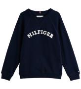 Tommy Hilfiger Sweatshirt - Dark Night Navy m. Hvid