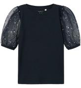 Name It T-shirt - NmfRaya - Dark Sapphire m. Prikker