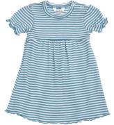 Joha Kjole - Rib - Uld/Silke - Off White/BlÃ¥