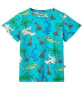 SmÃ¥folk T-shirt - Blue Atoll m. Hammerhajer