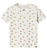 Lil Atelier T-shirt - Rib - NmmLavo - Coconut Milk m. Både