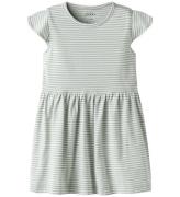 Name It Kjole - NmfVinanna - Aqua Gray/Bright White