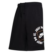 Nike Shorts NSW Fleece JDI - Sort/Hvid