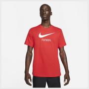 Nike T-Shirt Swoosh Futbol - Rød/Hvid